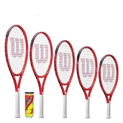 Wilson Federer Junior Tennisschläger, Schutzhülle & Tennisbälle (19 ", 21", 23 ", 25" & 26 ") (25" + Balls) von Wilson