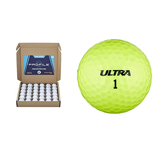Wilson Golfbälle Prime Distance Profile, 36er-Pack, Weiß, WGWR76000 & Ultra, weiche 2-Piece Golfbälle für Weite Distanzen,15er Pack, Weiche Ionomerhülle, Gelb von Wilson