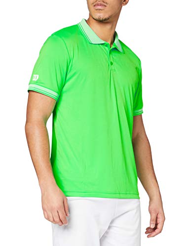 Wilson Herren Tennis Polo-Kurzarmshirt, M Team Polo, Polyester, Grün, Größe: L, WRA765403 von Wilson