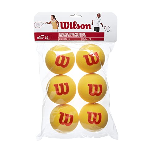 Wilson Tennisbälle Starter Foam für Kinder, gelb/rot, 6er Pack, WRZ259300 von Wilson