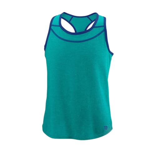 Wilson Mädchen Tank Top, COMPETITION TANK II, Polyester/Baumwolle, Grün/Blau (Trop Grn/Maz Blue), Größe L, WRA797902LG von Wilson