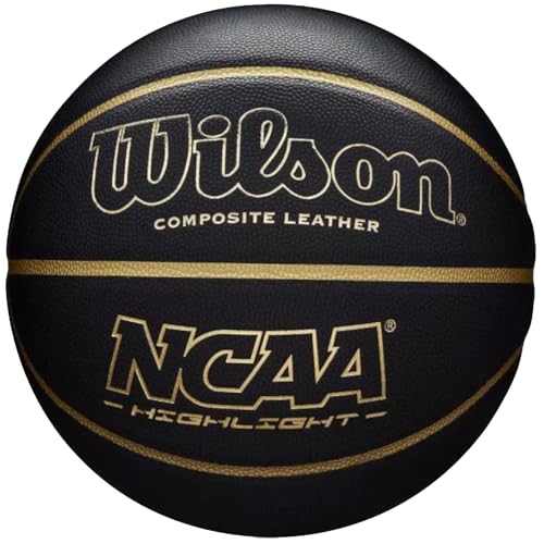 Wilson Men's NCAA Highlight 295 BSKT Basketball, Black/Gold, Official, 7 von Wilson