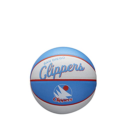 Wilson Mini-Basketball TEAM RETRO, LOS ANGELES CLIPPERS, Outdoor, Gummi, Größe: MINI von Wilson