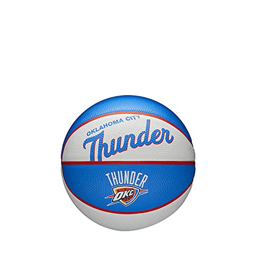 Wilson Mini-Basketball TEAM RETRO, OKLAHOMA CITY THUNDER, Outdoor, Gummi, Größe: MINI von Wilson
