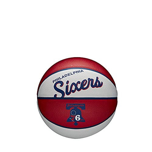 Wilson Mini-Basketball TEAM RETRO, PHILADELPHIA 76ERS, Outdoor, Gummi, Größe: MINI von Wilson