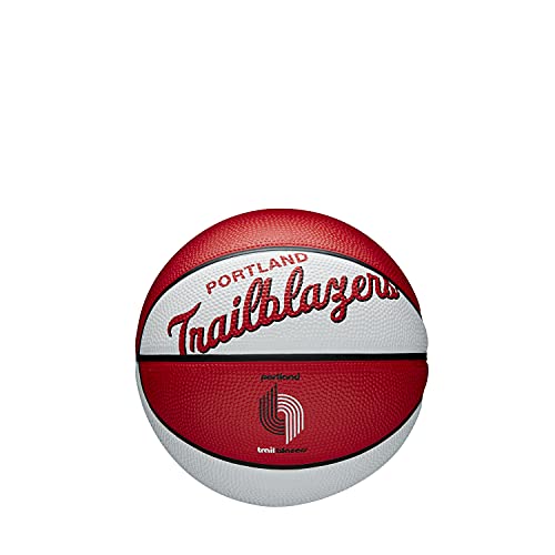 Wilson Mini-Basketball TEAM RETRO, PORTLAND TRAIL BLAZERS, Outdoor, Gummi, Größe: MINI von Wilson