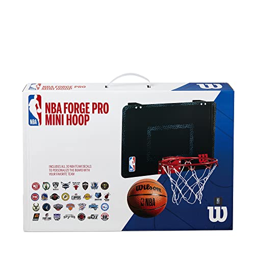 Wilson Mini-Basketballkorb NBA FORGE PRO MINI HOOP, Inkl. Sticker aller Teams, 46 x 28 cm Brettgröße, Schwarz von Wilson