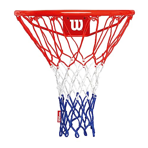 Wilson NBA Basketballkorb - Basketballkorb Outdoor Wandmontage mit pulverbeschichtetem Basketballring (Ø 45cm), Netz in den Offiziellen NBA Farben und passenden Befestigungsschrauben von Wilson