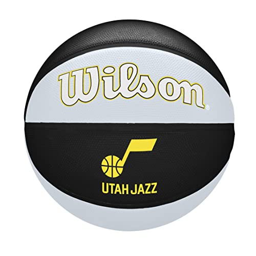 Wilson Basketball, NBA Team Tribute, Utah Jazz, Outdoor und Indoor, Größe: 7, Gelb von Wilson