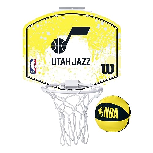 Wilson NBA Team Utah Jazz Mini Hoop WZ6010102, Womens,Mens Basketball backboards, Yellow, One Size EU von Wilson