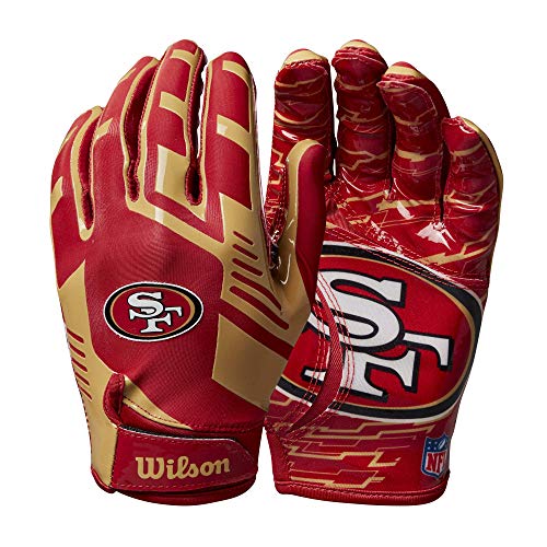 Wilson NFL Stretch Fit Fußballhandschuhe – Erwachsene, San Francisco 49ers von Wilson