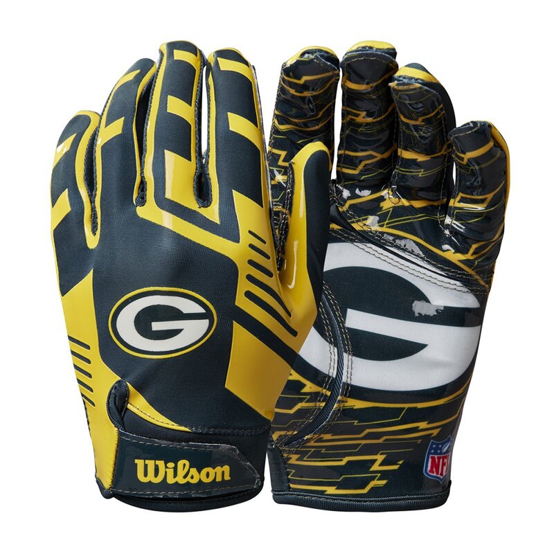 Wilson NFL Stretch Fit Youth Receiver Handschuhe Team Green Bay Packers von Wilson