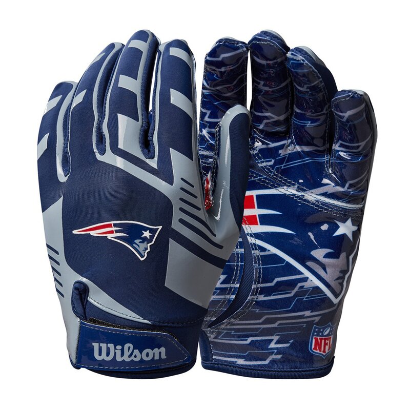Wilson NFL Stretch Fit Youth Receiver Handschuhe Team New England Patriots von Wilson
