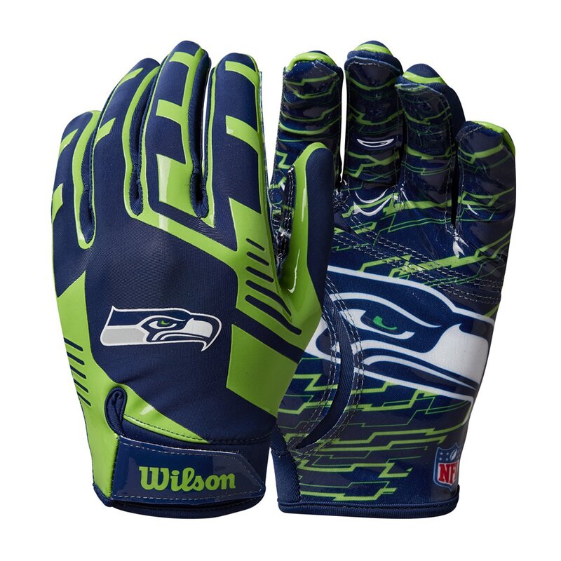 Wilson NFL Stretch Fit Youth Receiver Handschuhe Team Seattle Seahawks von Wilson