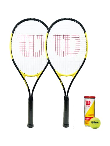 2 x Wilson XL Tennisschläger Serie + 3 Tennisbälle (verschiedene Optionen) (Nitro XL) von Wilson