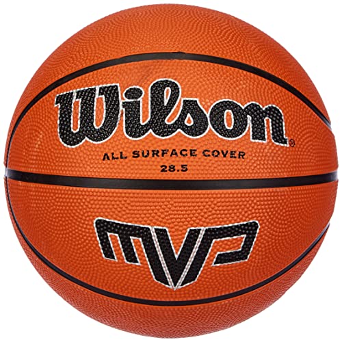 Wilson Outdoor-Basketball, Rauer Untergrund, Asphalt, Granulat, Kunststoffboden, Größe 7, ab 12 Jahre, MVP, Braun von Wilson