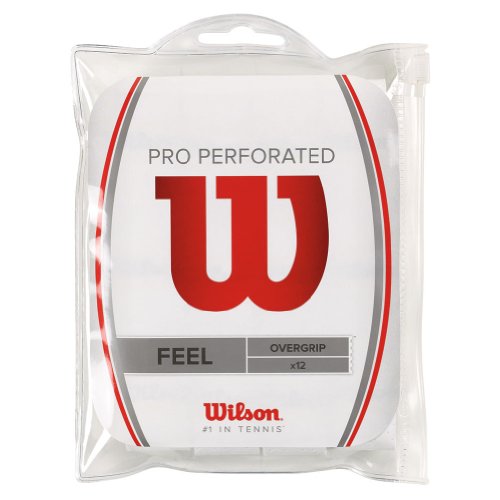 Wilson Unisex Griffband Pro Overgrip Perforated, Weiß, 12 Stück, WRZ4006WH von Wilson