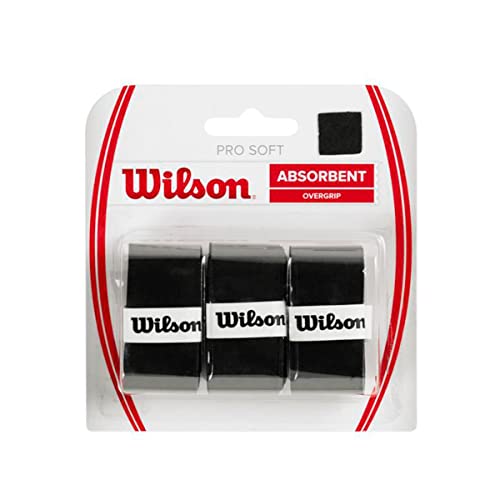 Wilson Unisex Griffband Pro Soft Overgrip, schwarz, 3 Stück, WRZ4040BK von Wilson