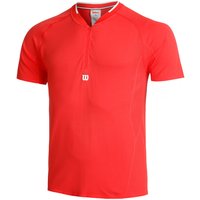 Wilson Players Seamless Zip Henley 2.0 T-Shirt Herren in rot, Größe: L von Wilson