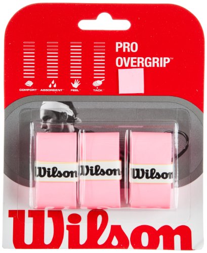 Wilson Pro Overgrip – 3er-Set Griffbänder für Tennisschläger, Rosa von Wilson