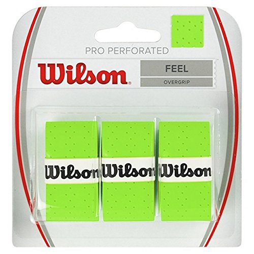Wilson Pro Overgrip Perforated 3 Pack - White, Green, Pink - Tennis - Badminton - Squash von Wilson