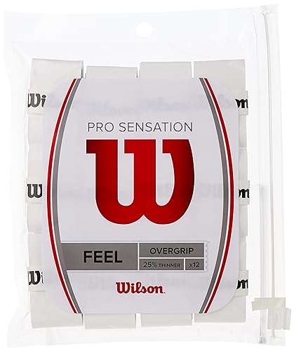 Wilson Griffband, Pro Overgrip Sensation, Unisex, Weiß, 12 Stück, WRZ4011WH von Wilson