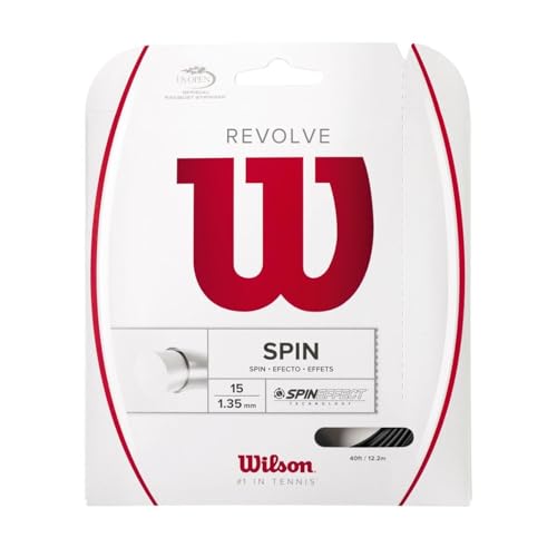 Wilson Revolve Saitenset 12,2m-Schwarz Tennissaite, 1.35 von Wilson