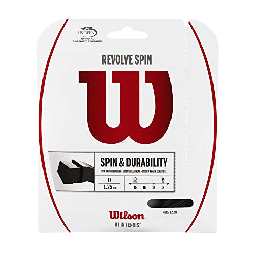 Wilson Unisex Tennissaite Revolve Spin, schwarz, 12,2 Meter, 1,25 mm, WRZ958900 von Wilson