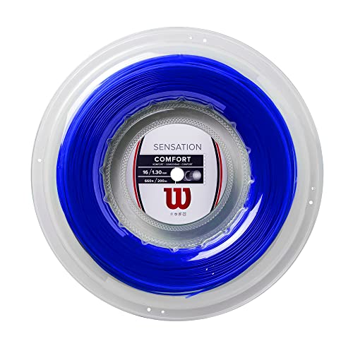 Wilson Tennissaite Sensation Comfort, 200 m Rolle, 16G, Durchmesser: 1,30 mm, Blau, von Wilson