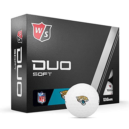 WILSON Staff 2023 Duo Soft NFL Golfbälle - 12 Bälle, Weiß, Jacksonville Jaguars von Wilson