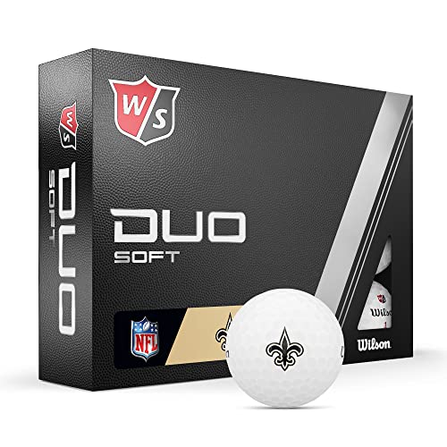 Wilson Staff 2023 Duo Soft NFL Golfbälle - 12 Bälle, Weiß, New Orleans Saints von Wilson