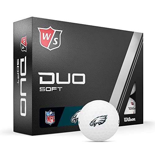 Wilson Staff 2023 Duo Soft NFL Golfbälle - 12 Bälle, Weiß, Philadelphia Eagles von Wilson