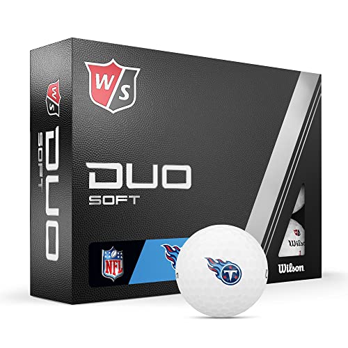 WILSON Staff 2023 Duo Soft NFL Golfbälle - 12 Bälle, Weiß, Tennessee Titans von Wilson