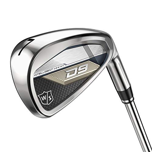 Wilson Staff Golfschläger-Eisensatz, D9, 5-PW, Uniflex, Für Rechtshänder, Schaft aus Stahl, 6-teilig, Silber/Blau, WGR200020 von Wilson