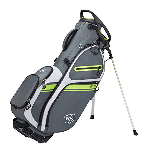 Wilson Staff Golftasche, EXO II Carry Bag, Tragetasche, Grau/Weiß/Limettengrün, Integrierter Ständer, 2,3 kg, WGB6600CH von Wilson