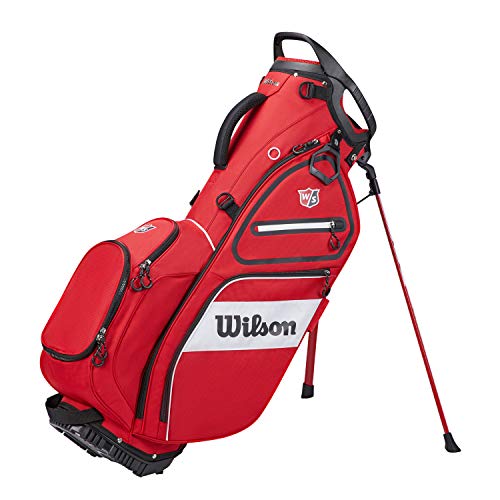 Wilson Staff Golftasche, EXO II Carry Bag, Tragetasche, Rot/Weiß, Integrierter Ständer, 2,3 kg, WGB6600RD von Wilson