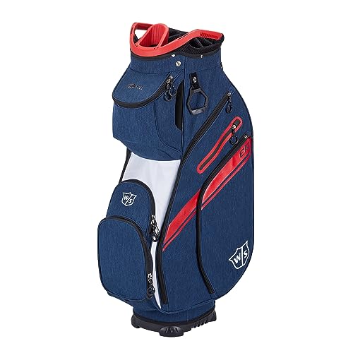 Wilson Staff Golftasche, EXO II Cart Bag, Trolleytasche, Für bis zu 14 Schläger, Blau/Weiß/Rot, 2,3 kg, WGB6650NA von Wilson