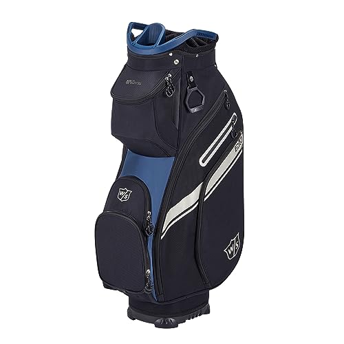 Wilson Staff Golftasche, EXO II Cart Bag, Trolleytasche, Für bis zu 14 Schläger, Schwarz/Blau, 2,3 kg, WGB6650BU von Wilson