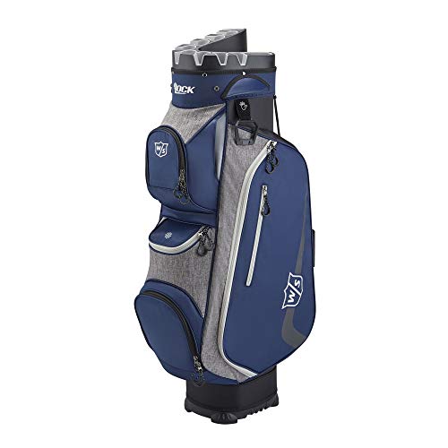 Wilson Staff Golftasche, I LOCK III Cart Bag, Trolleytasche, Für bis zu 9 Eisen, Blau/Grau, 3,2 kg, WGB4330NA von Wilson
