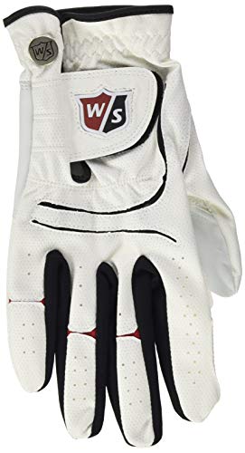 Wilson Staff Herren Golfhandschuh, Grip Plus, Material-Kombi, Größe: S, Rechtshand, MRH, weiß, WGJA00690S von Wilson