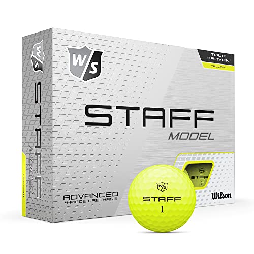 Wilson Staff Model Golfball, 12 Bälle, Gelb von Wilson