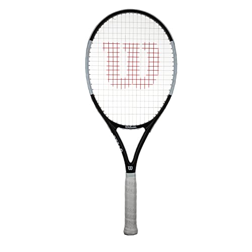 Wilson Surge Elite 105 Erwachsene Tennisschläger (erhältlich in Griffgrößen 1 bis 4) (Grip 3 (4 3/8 Zoll)), Schwarz, Weiß, Einheitsgröße von Wilson