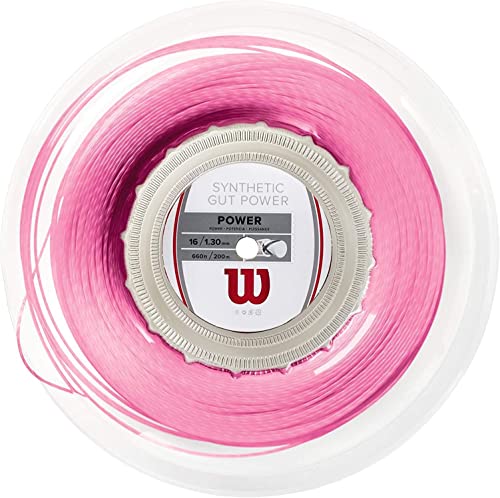 Wilson Synthetic Gut Power 16 Tennissaiten, 200 m Rolle, Pink von Wilson