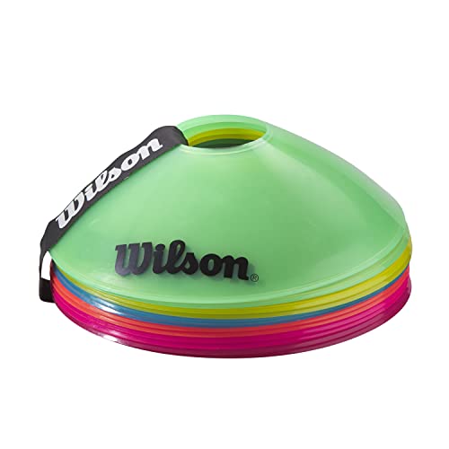 Wilson Tennis-Markierungskegel, Kunststoff, Orange/Grün/Pink, 12 Stück von Wilson