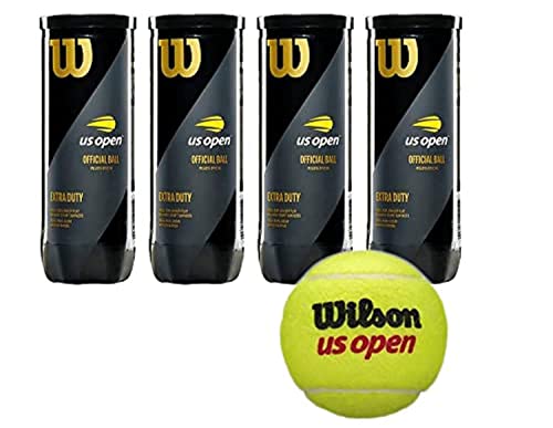 Wilson - US Open - Tennisbälle - 3 Dosen (12 Bälle) - gelb - für Wettkampf und Freizeit von Wilson