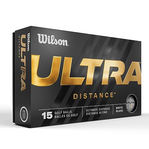 Wilson Staff Golfbälle, Ultra Distance, Zweiteiliger Golfball, 15 Bälle, Weiß von Wilson
