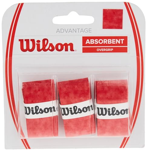 Wilson Unisex Griffband Advantage Overgrip, rot, 3 Stück, WRZ4033RD von Wilson