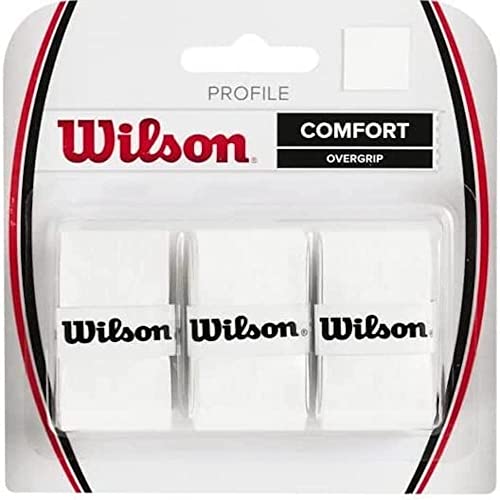 Wilson Unisex Griffband Profile 3 Pack Overgrip, Weiß, NS EU von Wilson