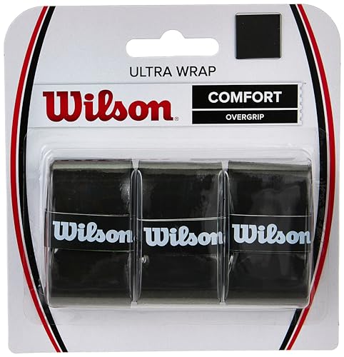 Wilson Unisex Griffband Ultra Wrap Overgrip, schwarz, 3 Stück, WRZ403000 (Packung mit 2) von Wilson