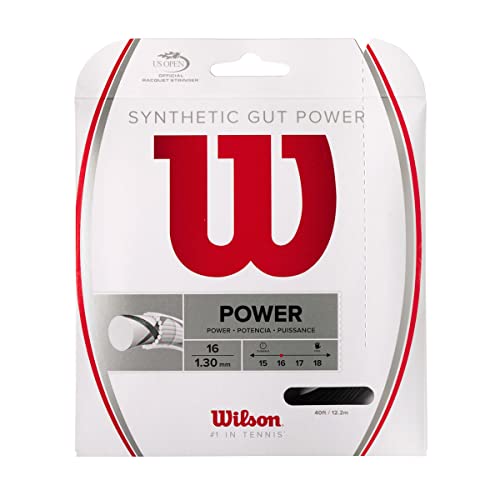 Wilson Unisex Tennissaite Synthetic Gut Power, schwarz, 12,2 Meter, 1,30 mm, WRZ945200 von Wilson